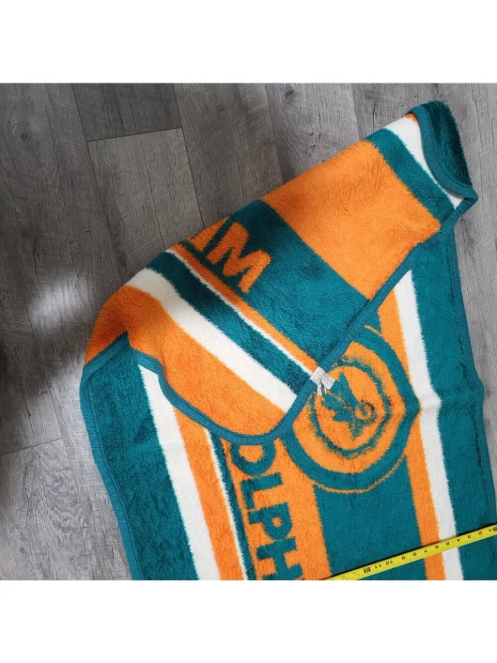 Vintage San Marcos Miami Dolphins Retro 80s Fleece NFL Stadium Throw Blanket